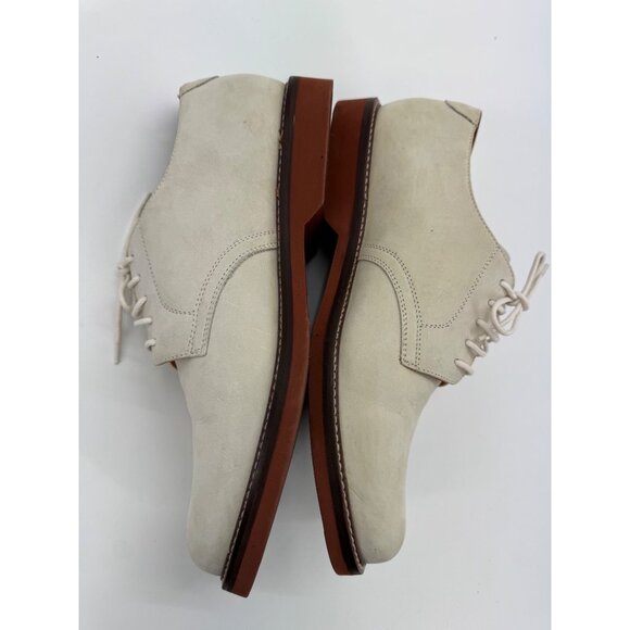 Alan Payne Buck II 10.5M Mens Suede Lace-Up Dress Shoes In Beige Made In Brazil - Picture 7 of 11